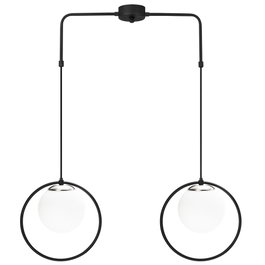 Opviq Dolunay - 4501 Lámpara de araña Blanco y Negro